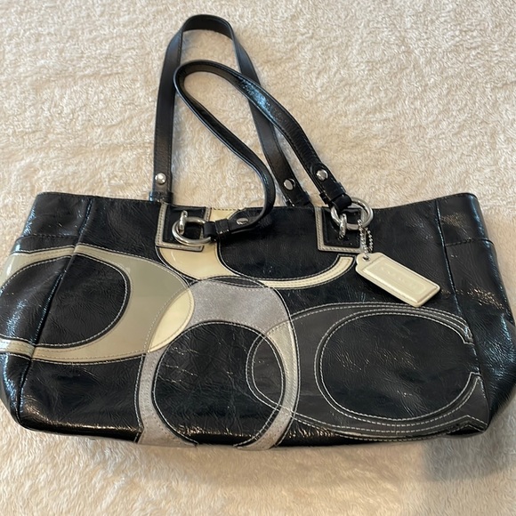 Coach | Bags | Coach Black Patent Leather Inlaid Tote Style F7127